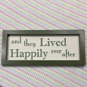 VTG At Home America Wooden Embroidered Green Framed Inspirational Wall Art Decor
